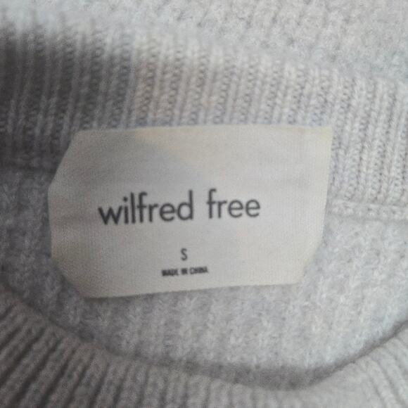 Wilfred Free Hillside Sweater Merino Wool LIght Grey Cream Size Small - Picture 4 of 6